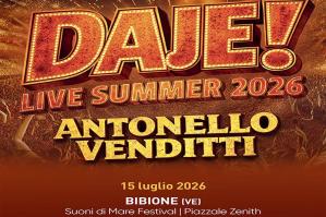 [Festival Suoni di Mare: Antonello Venditti in concerto a Bibione il 15 luglio 2026! ]
