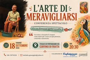 [“L’arte di meravigliarsi”, al Cortino di Fratta la conferenza-spettacolo di Emmanuel Gallot-Lavallée]